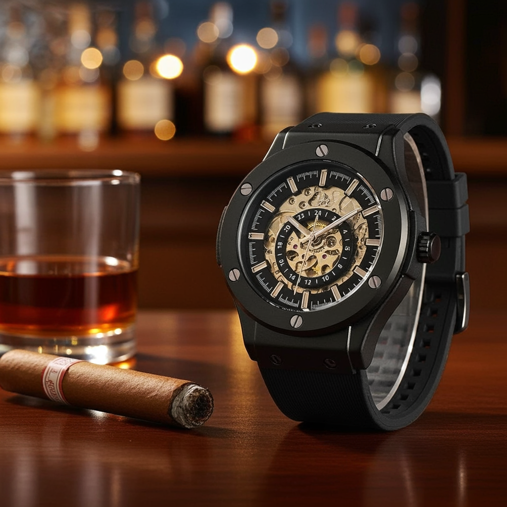 Dapr Watches – "The Jackson" Skeleton Automatic Watch with See-Through Movement